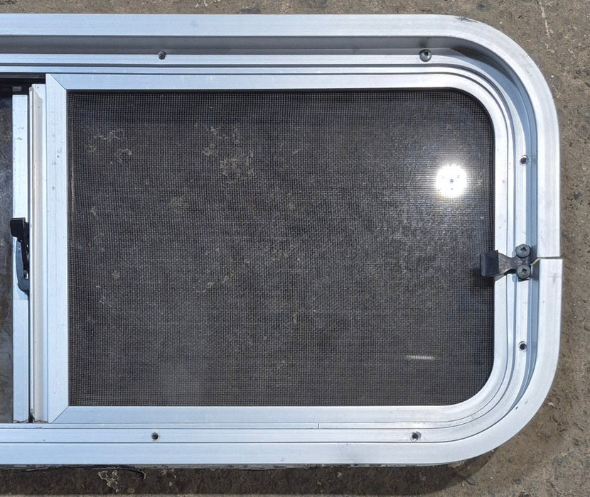 Used Silver Radius Opening Window : 30" W x 11 1/2" H x 1 3/4" D