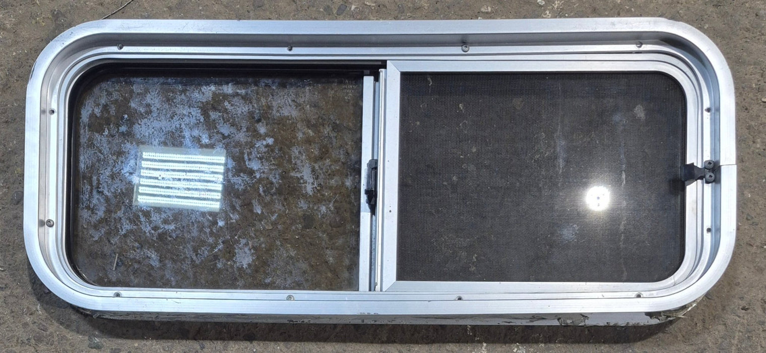 Used Silver Radius Opening Window : 30" W x 11 1/2" H x 1 3/4" D