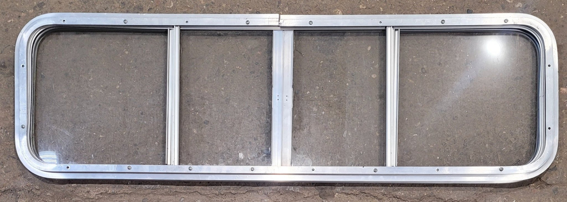 Used Silver Radius Opening Window : 51" W x 14 1/4" H x 1" D