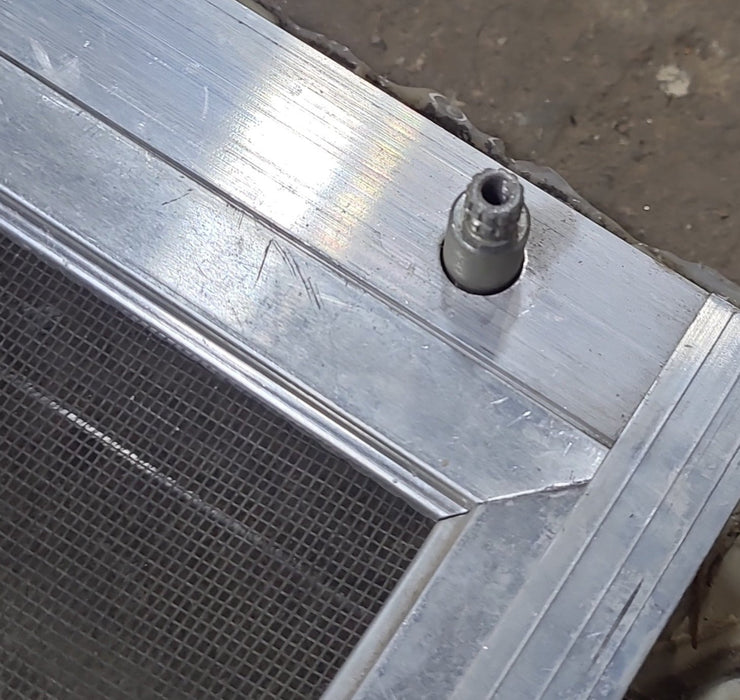Used Silver Square Emergency Opening Window: 47 3/4" W x 18" H x 1 3/8" D