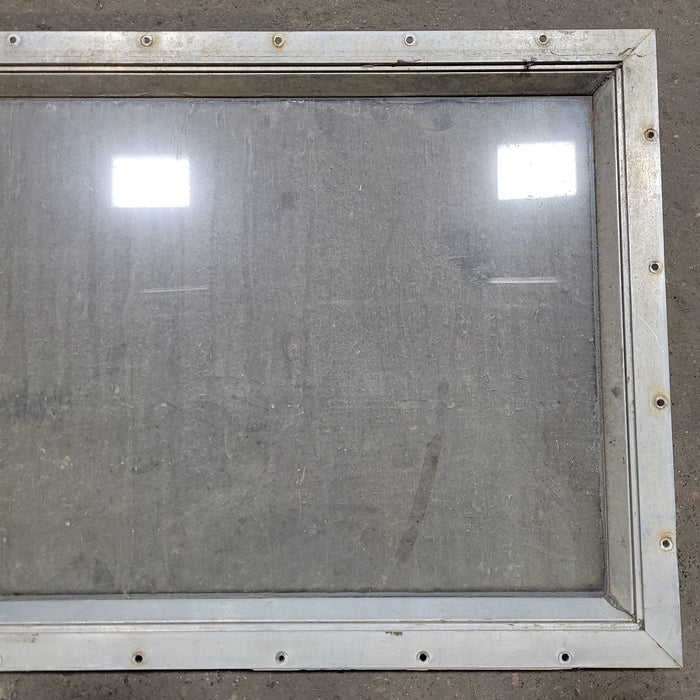 Used Silver Square Non-Opening Window: 22 5/8" X 16" X 1" D - Young Farts RV Parts