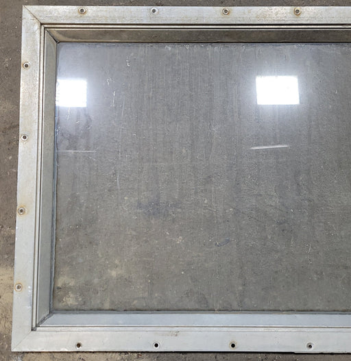 Used Silver Square Non-Opening Window: 22 5/8" X 16" X 1" D - Young Farts RV Parts