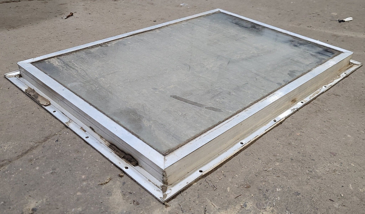 Used Silver Square Non-Opening Window: 22 5/8" X 16" X 1" D