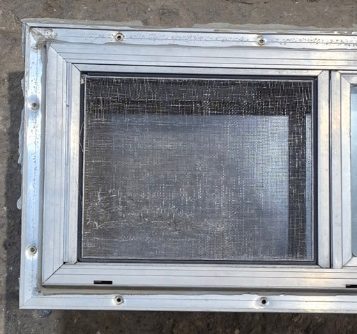 Used Silver Square Opening Window: 24" W x 10" H x 2 1/2" D - Young Farts RV Parts