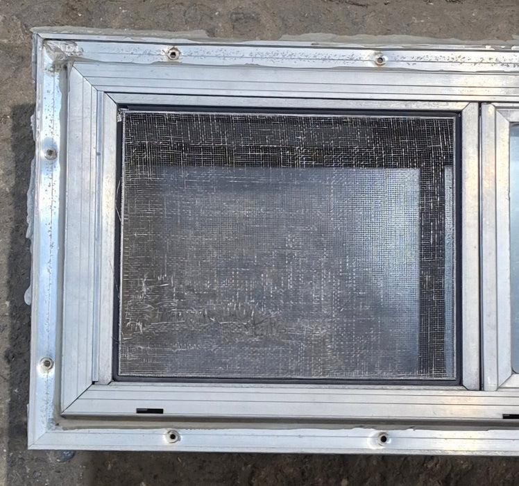 Used Silver Square Opening Window: 24" W x 10" H x 2 1/2" D - Young Farts RV Parts
