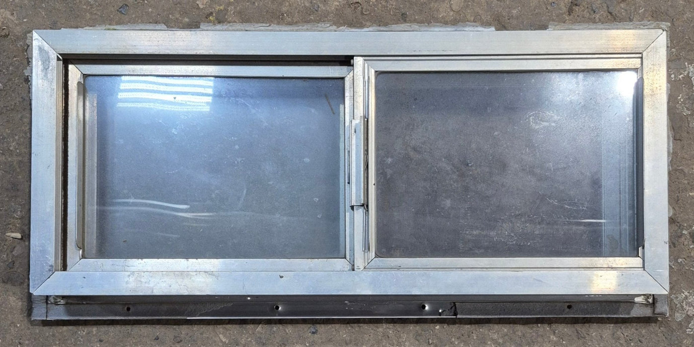Used Silver Square Opening Window: 24" W x 10" H x 2 1/2" D - Young Farts RV Parts