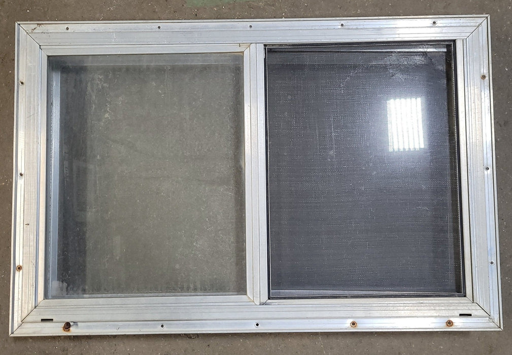 Used Silver Square Opening Window: 30" X 19 1/2" X 2 5/8" D - Young Farts RV Parts