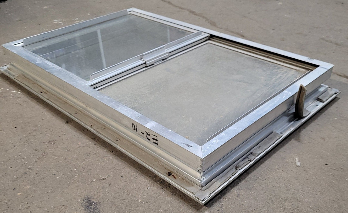 Used Silver Square Opening Window: 30" X 19 1/2" X 2 5/8" D - Young Farts RV Parts