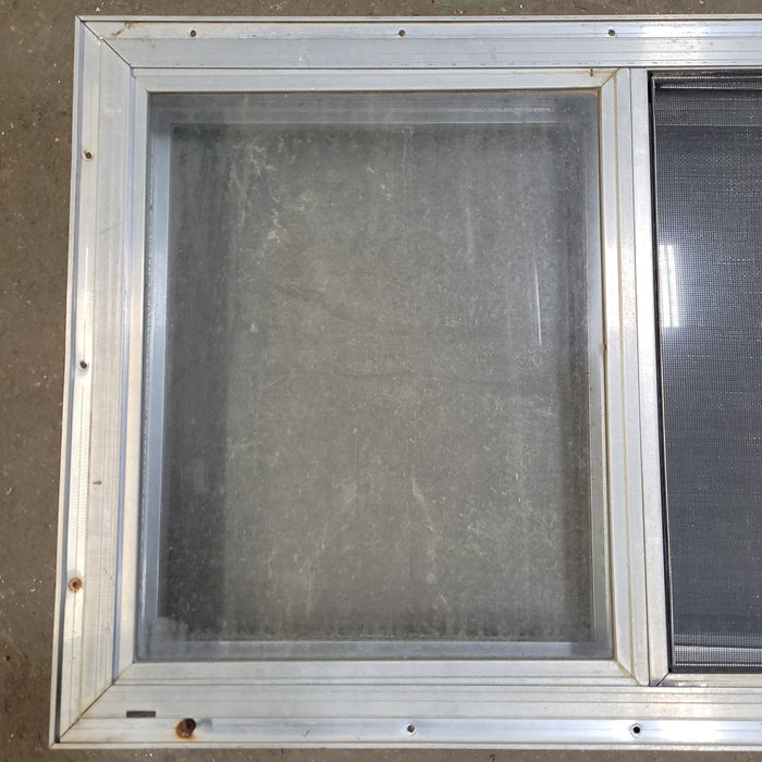 Used Silver Square Opening Window: 30" X 19 1/2" X 2 5/8" D - Young Farts RV Parts