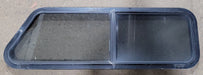 Used Slanted Black Radius Opening Window : 15 1/4" H X 48" W X 2" D - Young Farts RV Parts