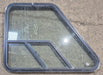 Used Slanted Black Radius Opening Window : 36 1/4" W x 26 1/2" H x 1 3/4" D - Motorhome Front Passenger Side - Young Farts RV Parts