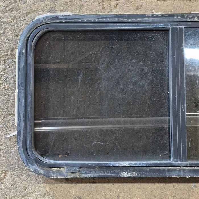 Used Slanted Black Radius Opening Window - 41 1/4" X 17 3/4" X 2"