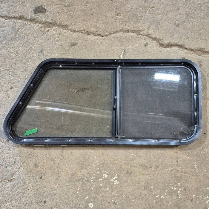 Used Slanted Black Radius Opening Window - 41 1/4" X 17 3/4" X 2"