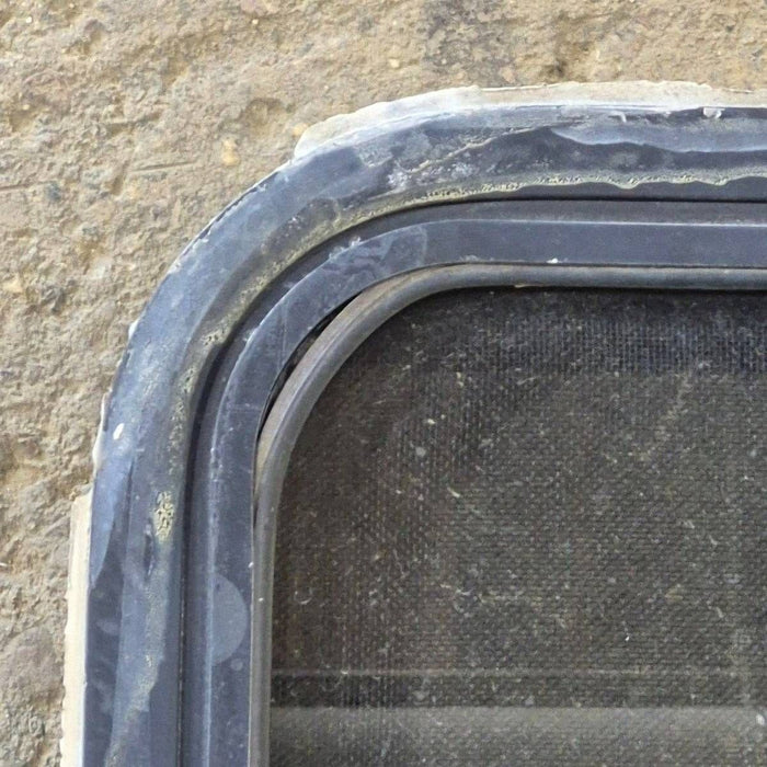 Used Slanted Black Radius Opening Window - 41 1/4" X 17 3/4" X 2"