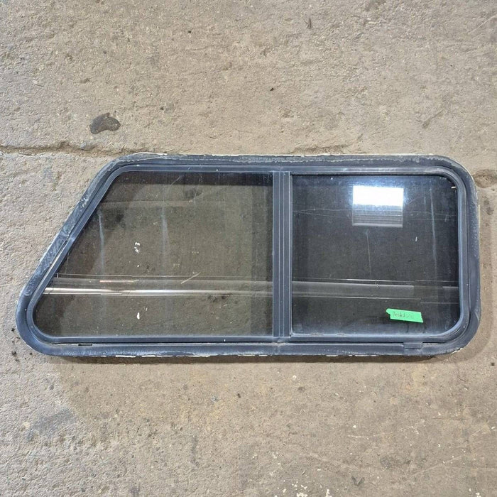 Used Slanted Black Radius Opening Window - 41 1/4" X 17 3/4" X 2"