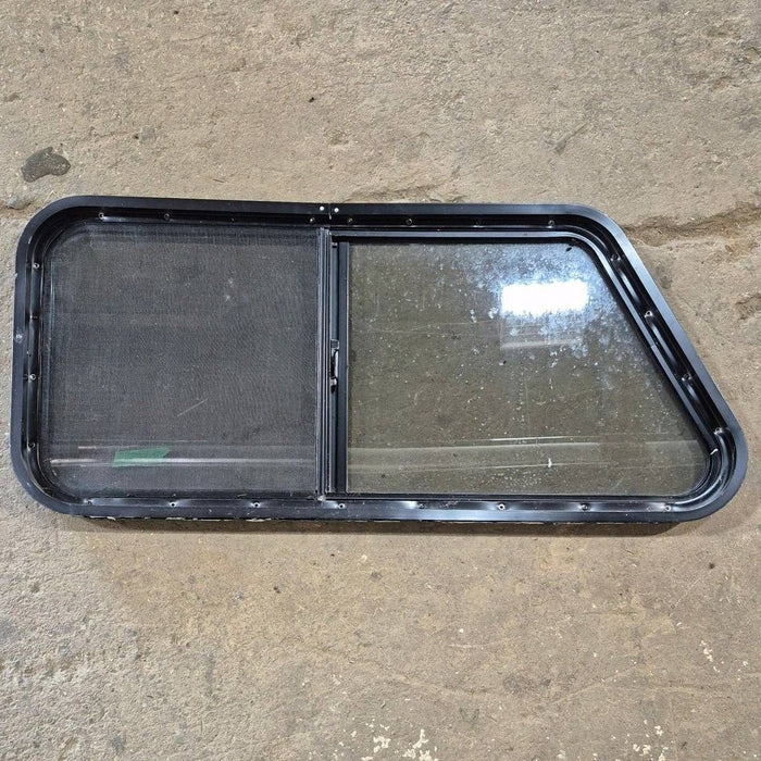 Used Slanted Black Radius Opening Window - 41 1/4" X 17 3/4" X 2"