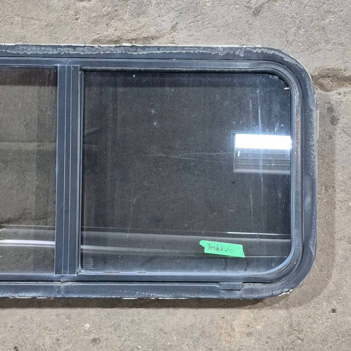 Used Slanted Black Radius Opening Window - 41 1/4" X 17 3/4" X 2"