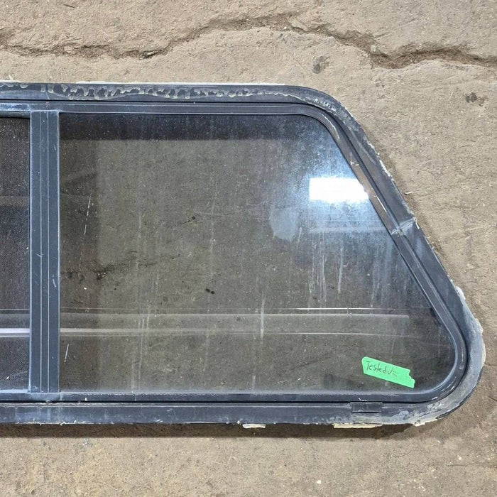 Used Slanted Black Radius Opening Window - 41 1/4" X 17 3/4" X 2"