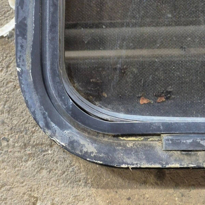 Used Slanted Black Radius Opening Window - 41 1/4" X 17 3/4" X 2"