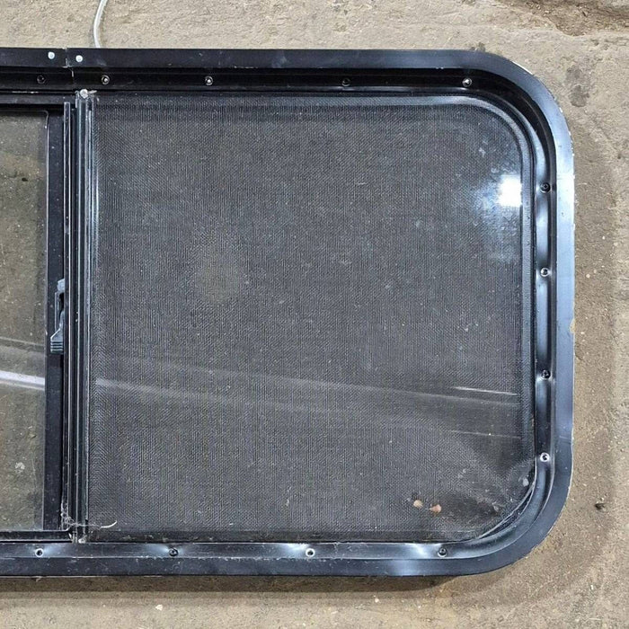Used Slanted Black Radius Opening Window - 41 1/4" X 17 3/4" X 2"