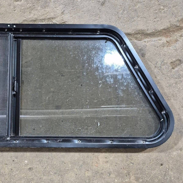 Used Slanted Black Radius Opening Window - 41 1/4" X 17 3/4" X 2"