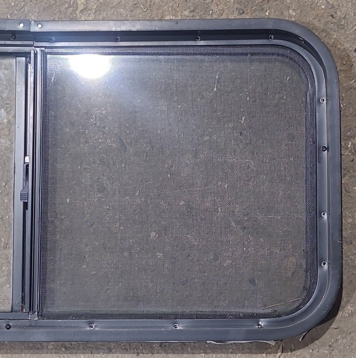 Used Slanted Black Radius Opening Window : 41 3/4" W x 17 3/4" H x 1 7/8" D