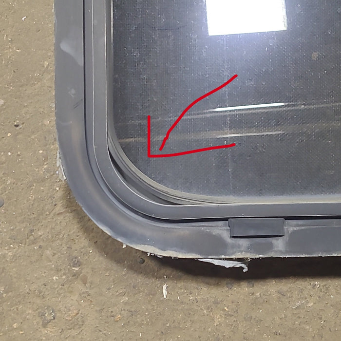 Used Slanted Black Radius Opening Window : 41 3/4" W x 17 3/4" H x 1 7/8" D