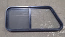 Used Slanted Black Radius Opening Window : 41 3/4" W x 17 3/4" H x 1 7/8" D - Young Farts RV Parts