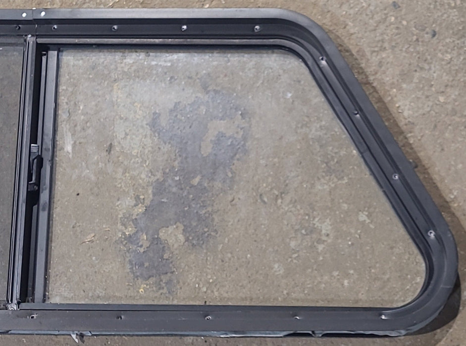 Used Slanted Black Radius Opening Window : 41 3/4" W x 17 3/4" H x 1 7/8" D