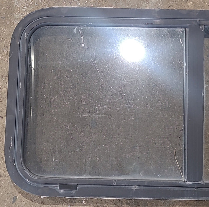 Used Slanted Black Radius Opening Window : 41 3/4" W x 17 3/4" H x 1 7/8" D