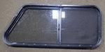 Used Slanted Black Radius Opening Window : 41 3/4" W x 17 3/4" H x 1 7/8" D - Young Farts RV Parts