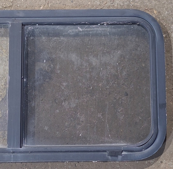 Used Slanted Black Radius Opening Window : 41 3/4" W x 17 3/4" H x 1 7/8" D
