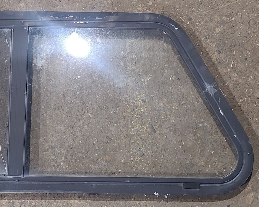 Used Slanted Black Radius Opening Window : 41 3/4" W x 17 3/4" H x 1 7/8" D