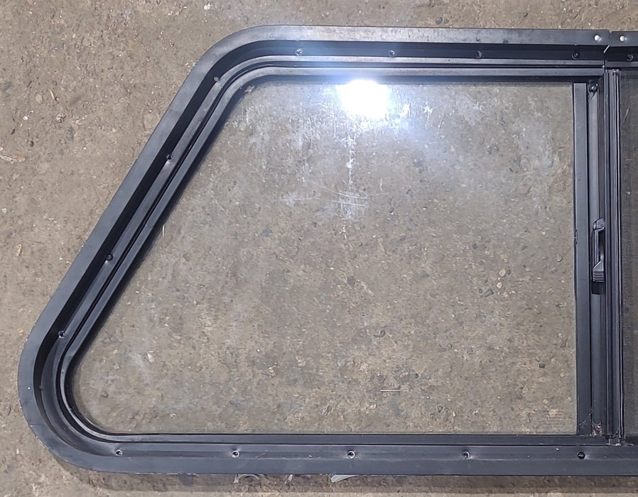Used Slanted Black Radius Opening Window : 41 3/4" W x 17 3/4" H x 1 7/8" D