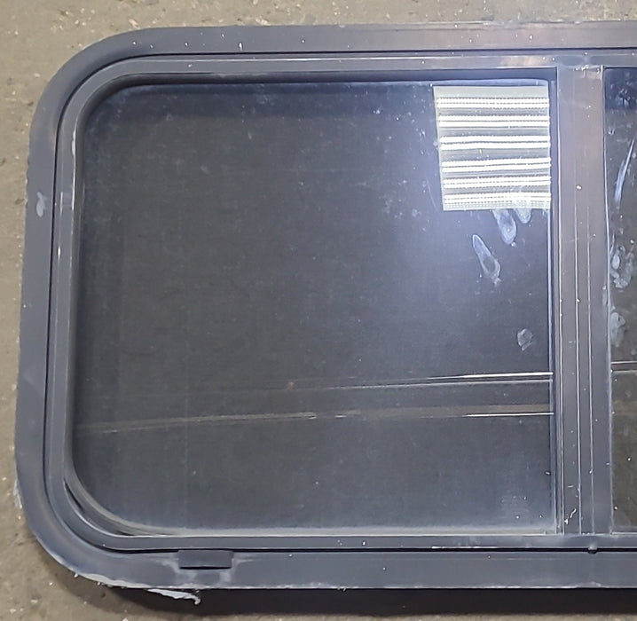 Used Slanted Black Radius Opening Window : 41 3/4" W x 17 3/4" H x 1 7/8" D