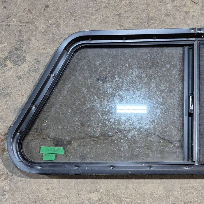 Used Slanted Black Radius Opening Window - 41.75" X 17 1/2" X 1.875"