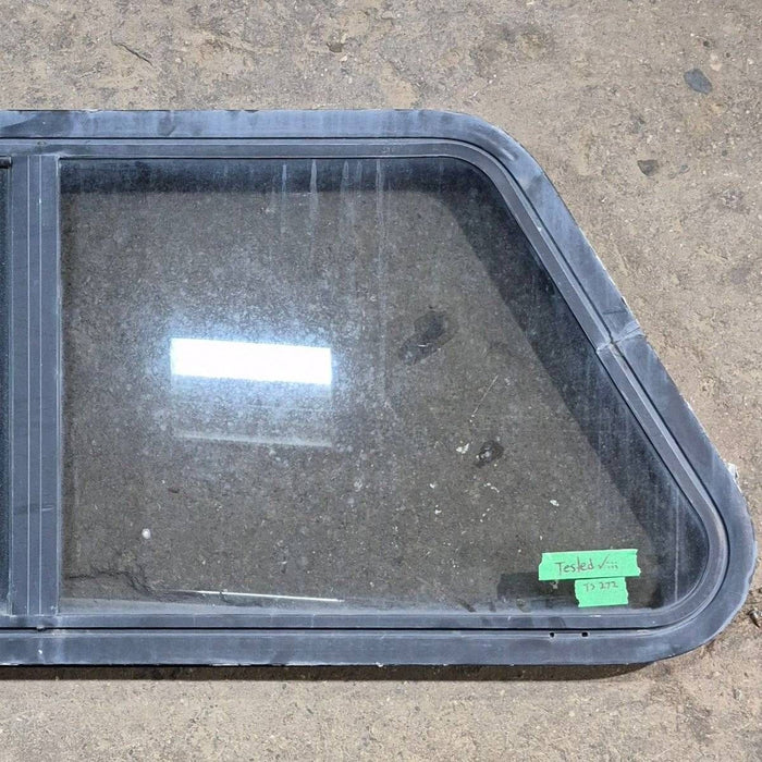 Used Slanted Black Radius Opening Window - 41.75" X 17 1/2" X 1.875"
