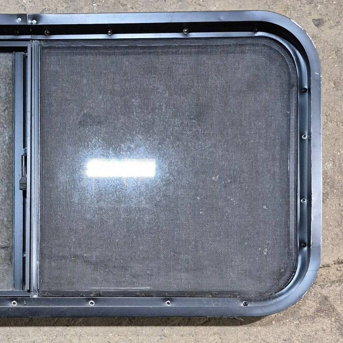 Used Slanted Black Radius Opening Window - 41.75" X 17 1/2" X 1.875"
