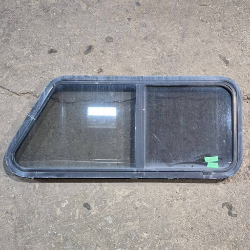 Used Slanted Black Radius Opening Window - 41.75" X 17 1/2" X 1.875" - Young Farts RV Parts