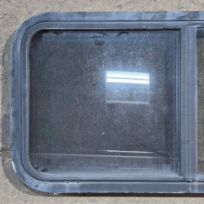 Used Slanted Black Radius Opening Window - 41.75" X 17 1/2" X 1.875"