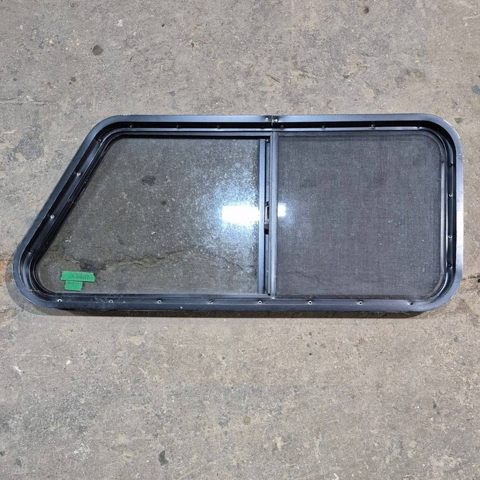 Used Slanted Black Radius Opening Window - 41.75" X 17 1/2" X 1.875"