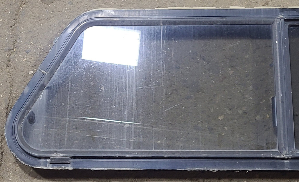 Used Slanted Black Radius Opening Window : 48 1/4" W x 15" H x 1 3/4" D - Young Farts RV Parts