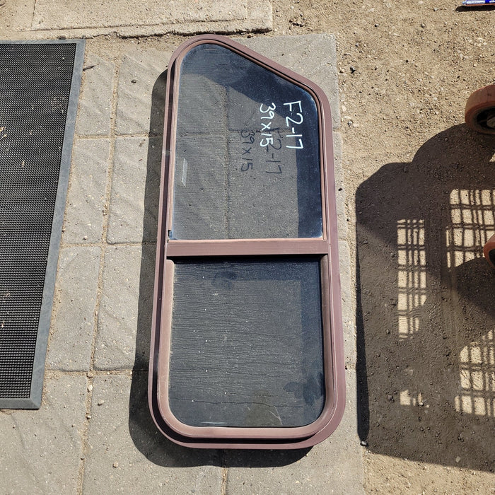 Buy Used Slanted Brown Radius Opening Window : 39 X 15 X 2