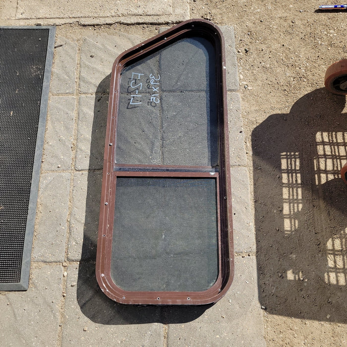 Buy Used Slanted Brown Radius Opening Window : 39 X 15 X 2