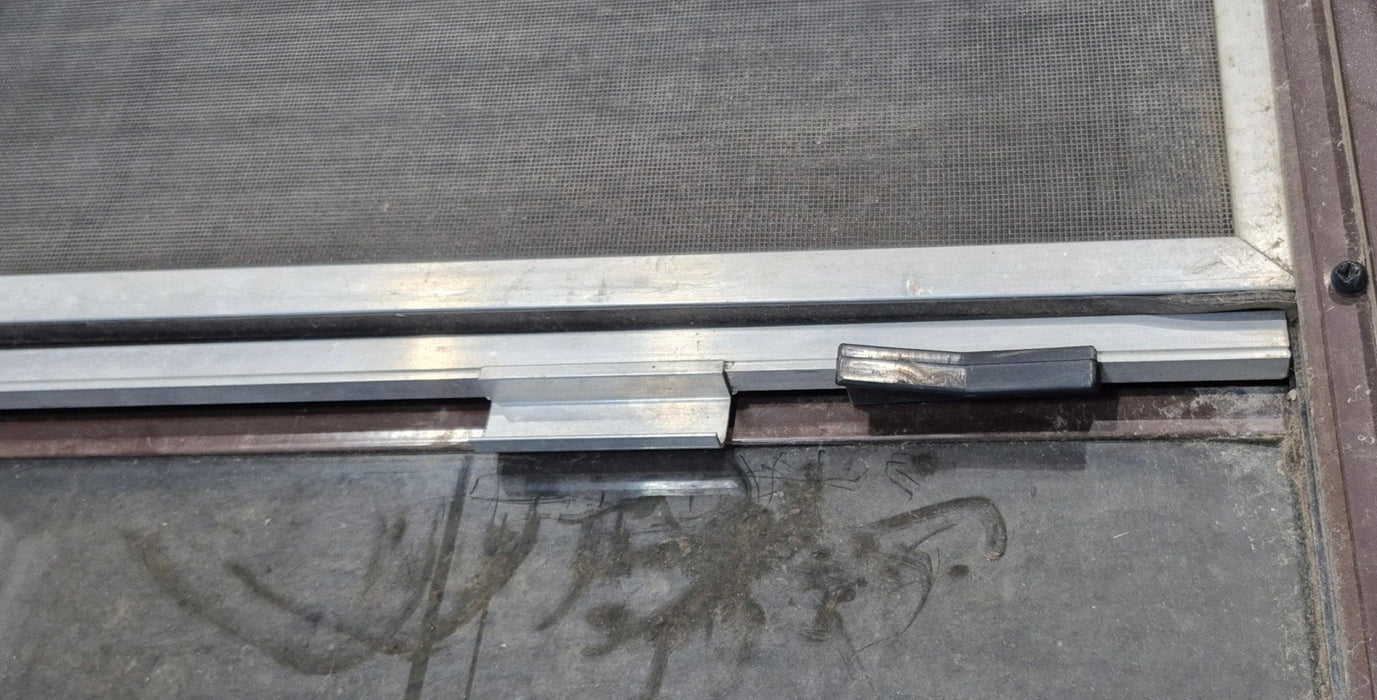 Used Slanted Brown Radius Opening Window : 55 1/2" W x 19 3/4" H x 1 1/4" D