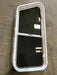 Used Slanted White Radius Emergency Opening Window : 42" W x 17 1/2" H x 2" D - Young Farts RV Parts