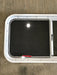 Used Slanted White Radius Emergency Opening Window : 42" W x 17 1/2" H x 2" D - Young Farts RV Parts