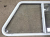 Used Slanted White Radius Opening Window : 21 1/2" H X 41" W X 2" D - Young Farts RV Parts