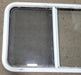 Used Slanted White Radius Opening Window : 21 1/2" H X 41" W X 2" D - Young Farts RV Parts