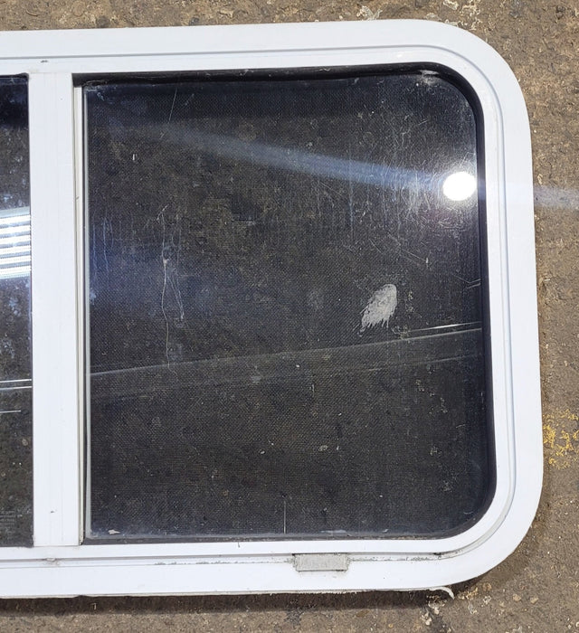 Used Slanted White Radius Opening Window : 37" W x 18 1/2" H x 1 7/8" D